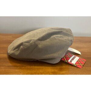 Vintage Newsboy Pageboy Cabbie Hat Cap Tan Corduroy L McGregor USA NEW